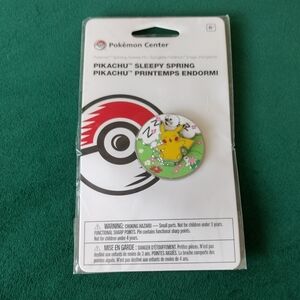 Yellow Pikachu Sleepy Spring Pokemon Spinning Scenes Pin